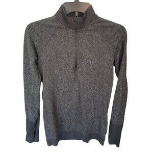 Lululemon‎ Rest Less 1/2 Zip Black/Gray Top Athleisure